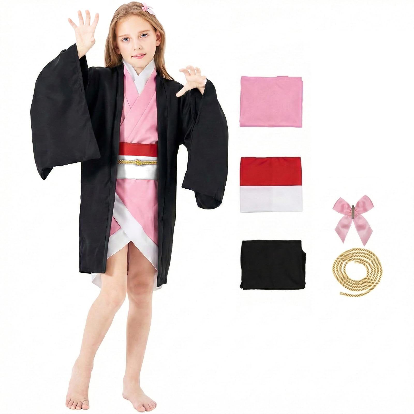 Anime Cosplay Costume Bambina Vestito con Parrucca per Carnevale Halloween 9 pezzi Cosplay Donna Costumi Vestiti