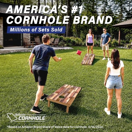 Image of GoSports 4 x 2 ft Regulation Size Wood Cornhole Boards - 10 Vintage Wood Designs (Choose Your Style)