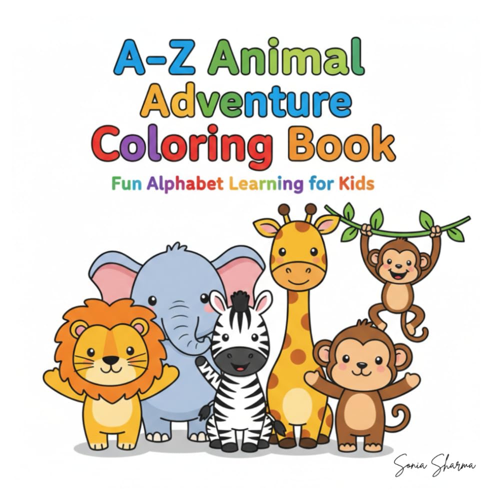 A-Z Animal Adventure Coloring Book: Fun Alphabet Learning for Kids – Large Outlines for Toddlers Ages 1-3