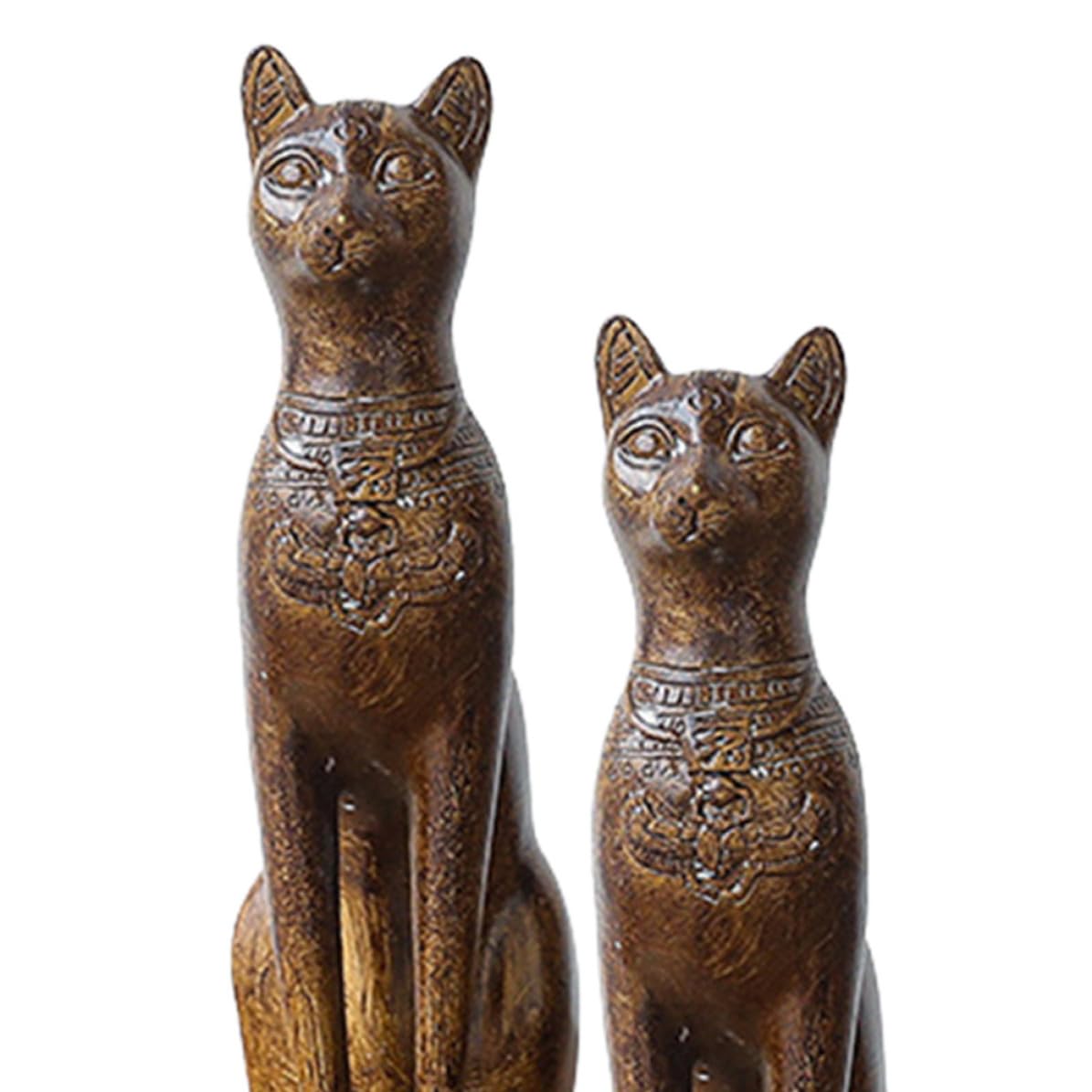 Zerodeko Fermalibri Fermalibri Decorativi a Forma di Gatto Egiziano in Resina Antiscivolo Set da 2 Accessorio Creativo per Organizzare Libri e Riviste da Scrivania per Ufficio e Casa