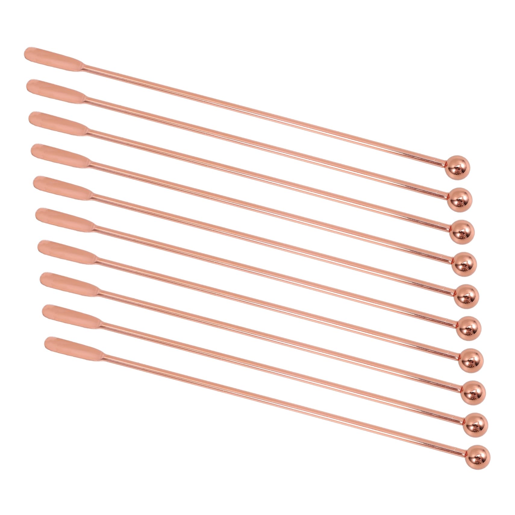 BESPORTBLE 1set Stirring Rod Cocktail Stirrers Spoons Martini Picks Cocktail Mixing Spoon Iced Tea Spoon Bartender Mixing Spoon Cocktail Skewers Drinks Rose Gold Stainless Steel 10pcs