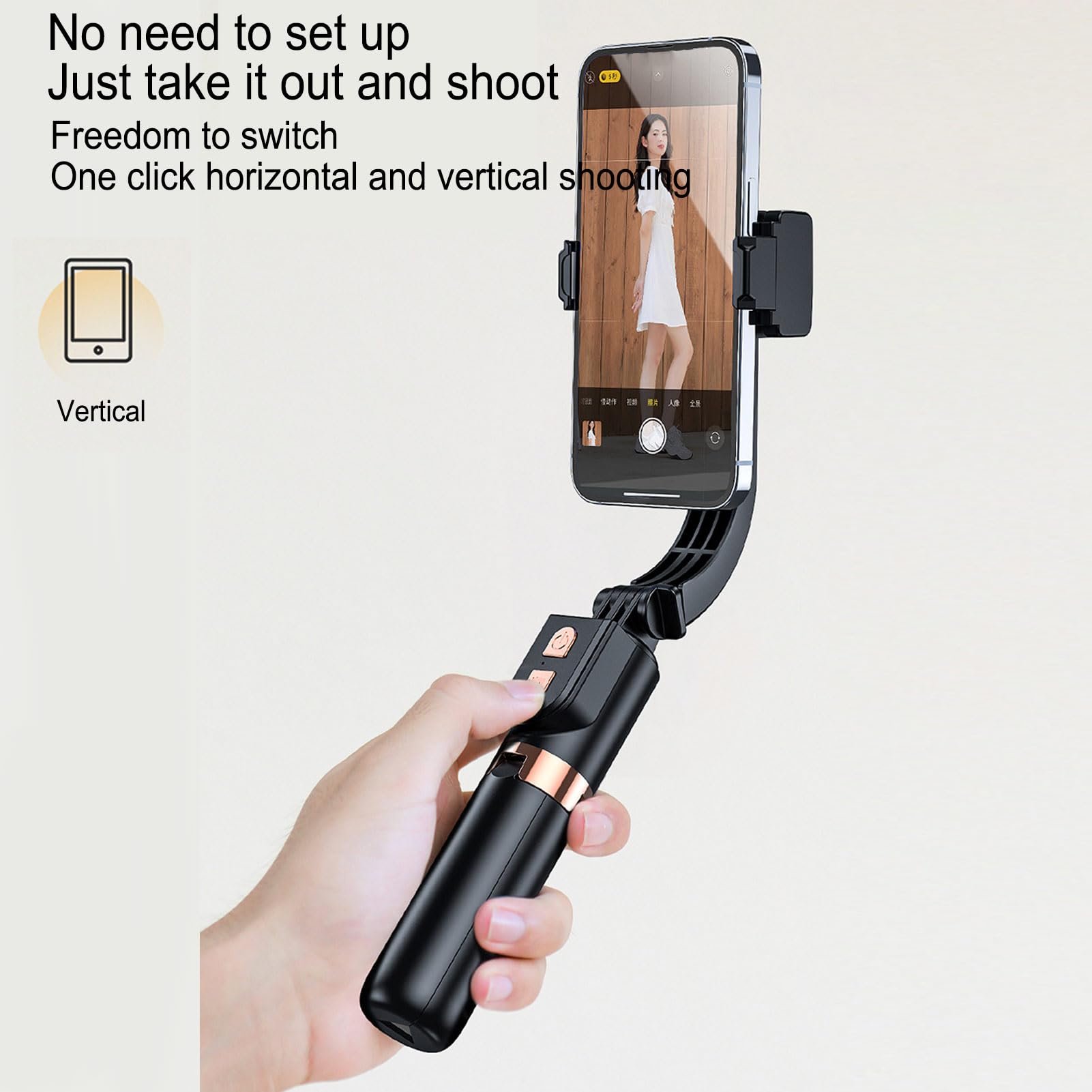Stabilizzatore Cardanico per Selfie Stick, Treppiede con Rotazione a 360° con Telecomando, Supporto per Telefono Estensibile in Alluminio con Luce Soffusa a 3 Colori,
