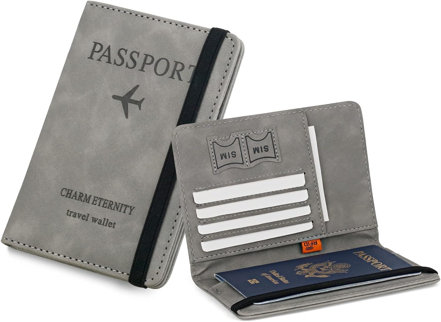 Passport Cover, Passport Holder - Leather Travel Documents Organizer Protector, with RFID Blocking, for Women and Men | Used for Credit Cards, Passports, Money, Boarding Passes-image-34