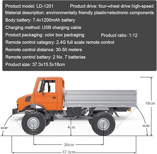 Miniatura 8 de RC Unimog Army (URSS) Camión LD-1201 1/12 2.4G 5CH Escalada Militar Camión Modelo Vehículo (Versión RTR)