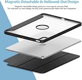Tasnme Detachable Case for iPad 9th/8th/7th Generation 10.2 inch (2021/2020/2019), Magnetic Removable Case, Trifold Stand Cover, Translucent Hollowed-Out Back, Auto Wake/Sleep (Black) - 3