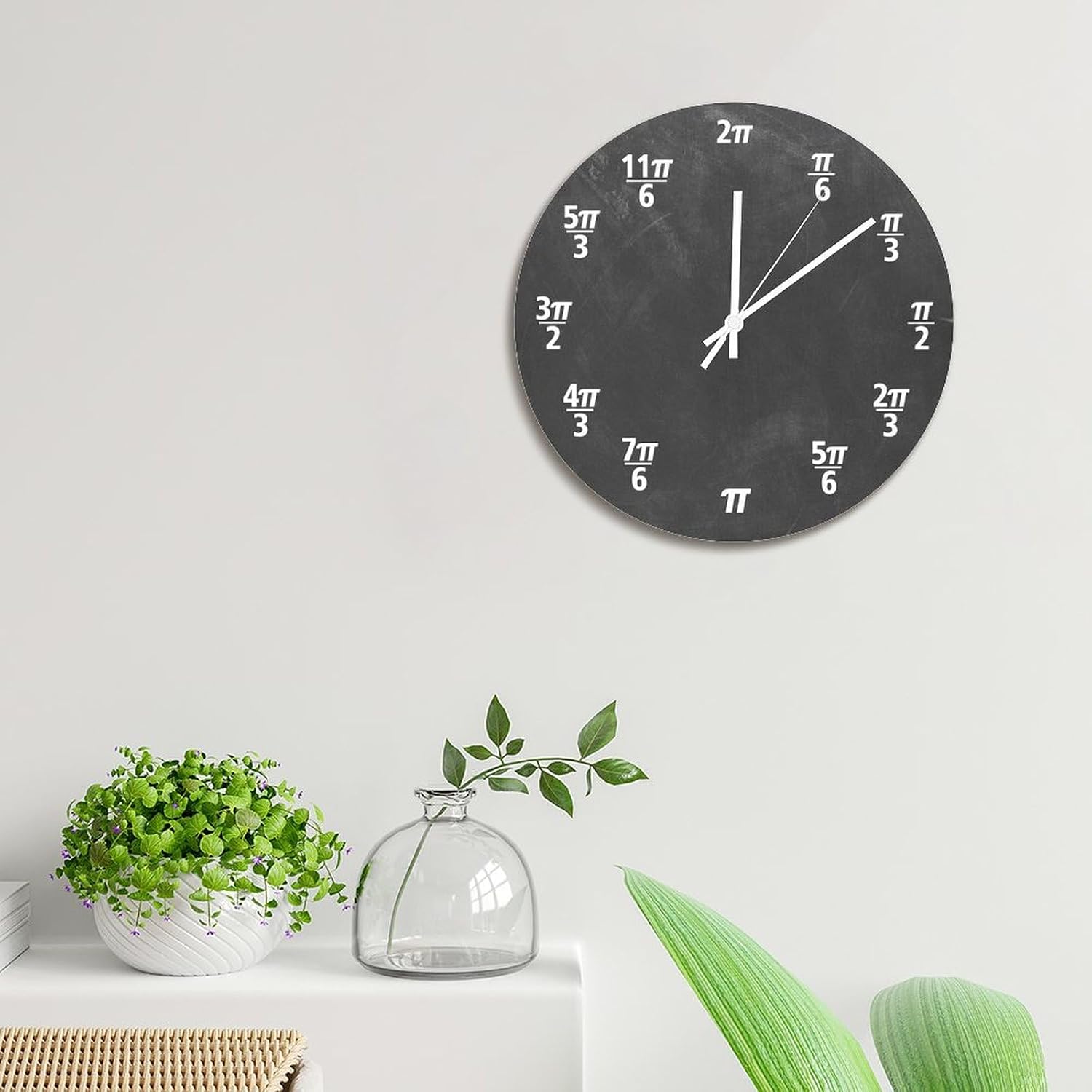 godblessignMathematical Equations Wall Clock Math Teaching Style Large Wall Clocks Battery Operated 15 Inch Silent Non-Ticking Rutic Hanging Clock for Classroom Bedroom Study Room