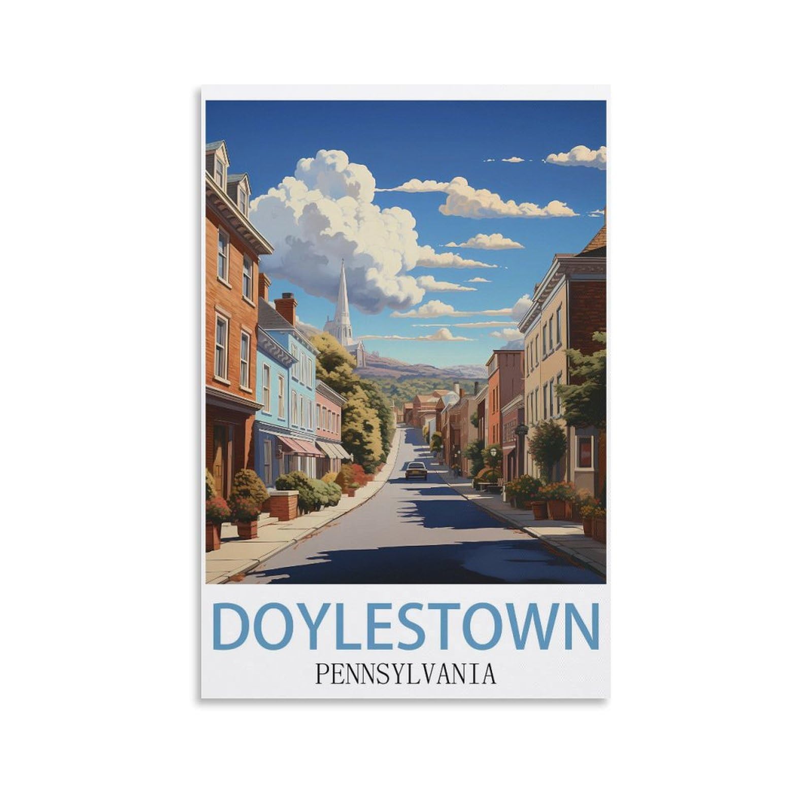 EZMLFA 5D Diamond Painting Kits for Adults,Doylestown Pennsylvania,Diamond Painting,Landscape Gem Art Kits Adult and Crafts Home Decor 40x50cm