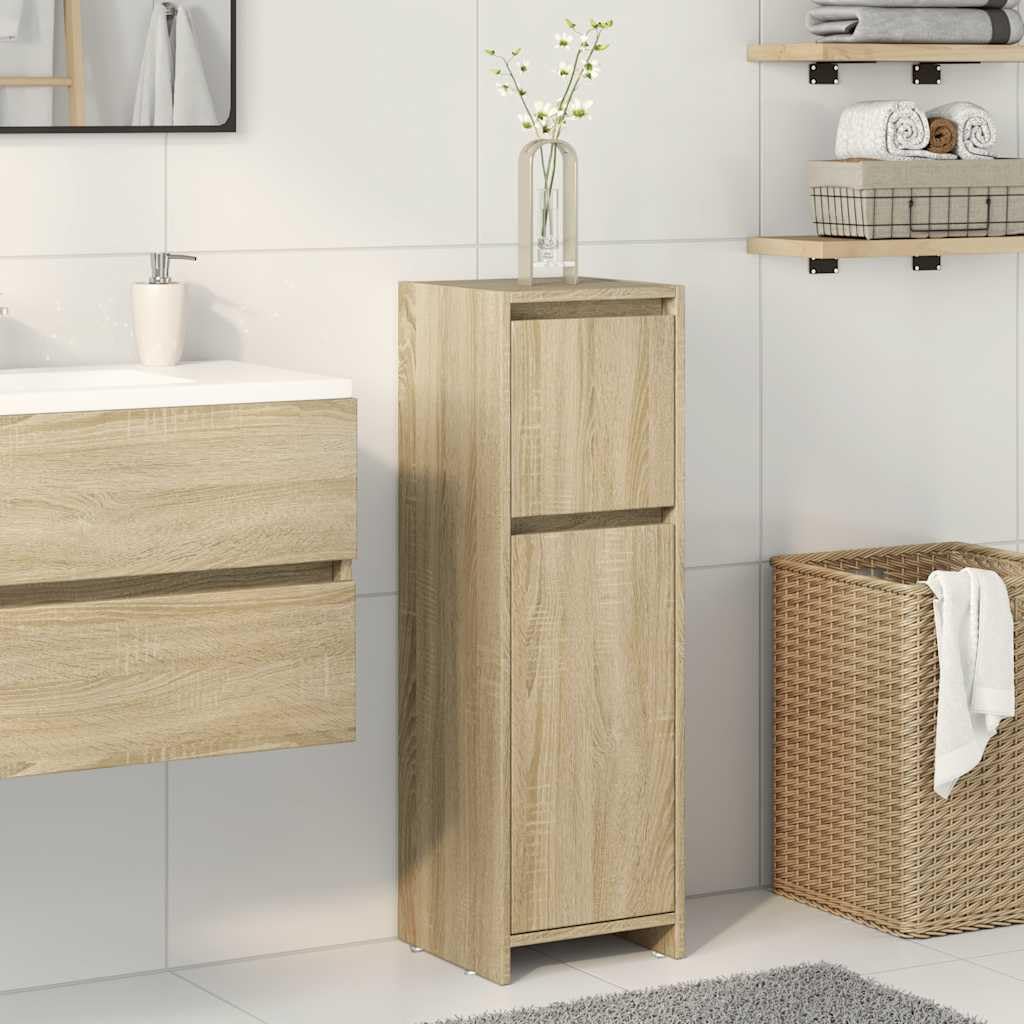 vidaXL Mobile da Bagno Rovere Sonoma 30x30x95 cm in Legno Multistrato, armadietto da Bagno, unità da Bagno, credenza da Bagno, portaoggetti da Bagno