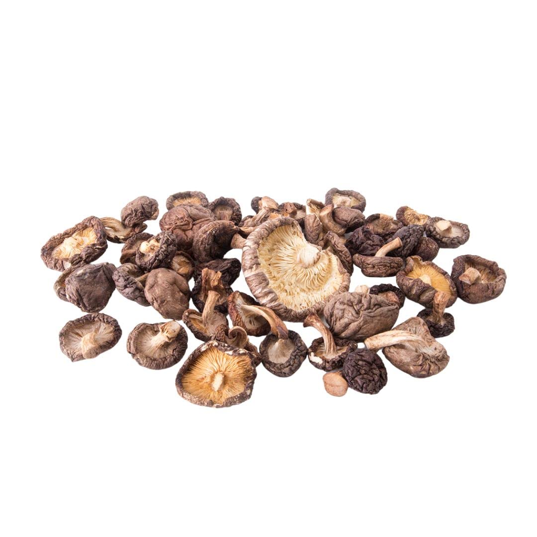 Pilze Wohlrab - 500g Bio Shiitake – Geräucherte Pilze Vegan / Shiitake Pilze Getrocknet & Geräuchert – veganer Speckersatz