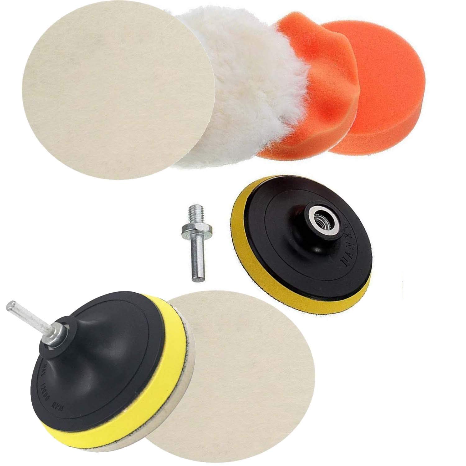DIY Crafts Wax Car Polishing Buffing Pad Wool Pad Kit and Felt Pads with Universal Drill Adapter; Multicolour (1 Set, 3" inch Set) (B07N1Q3N8N) Amazon Price History, Amazon Price Tracker
