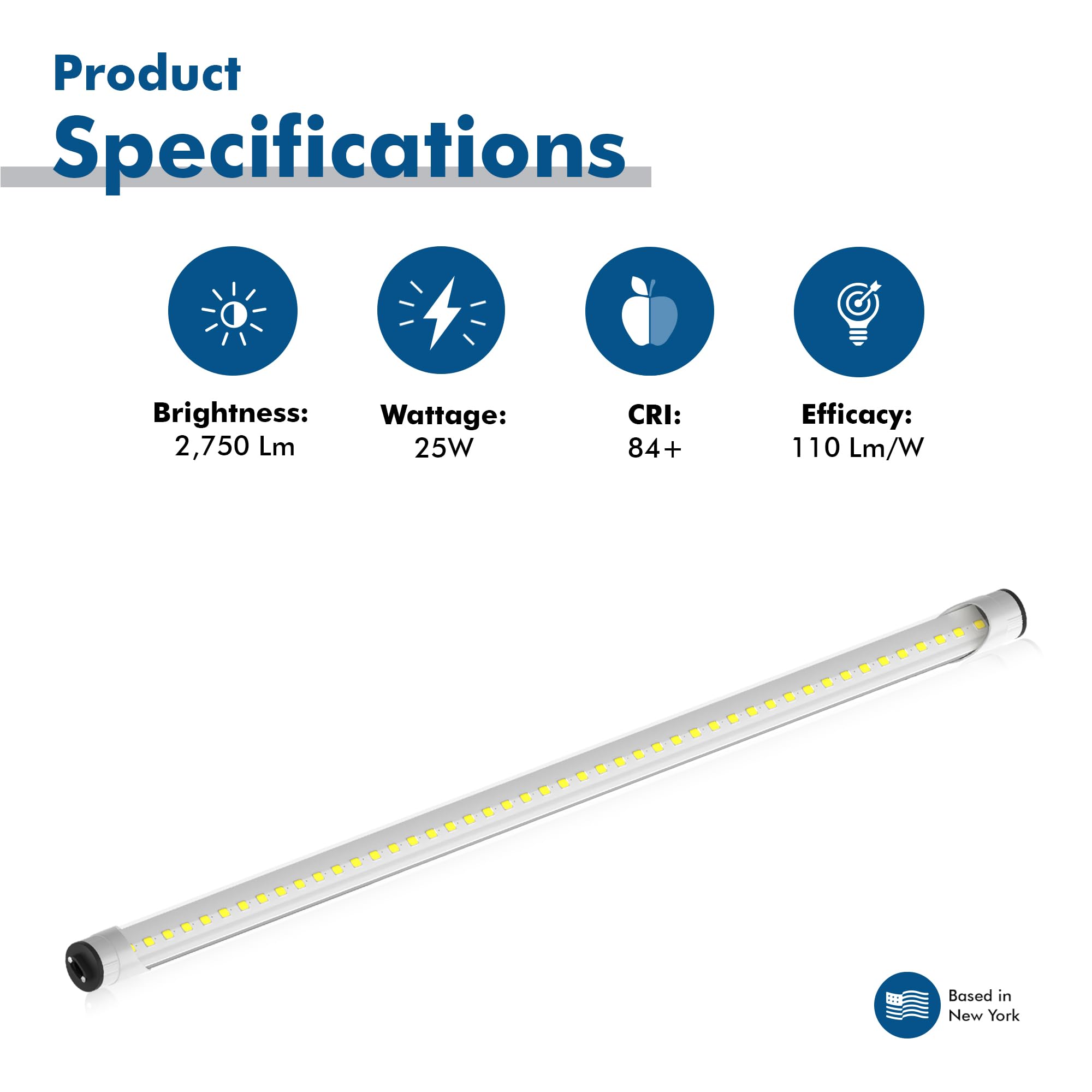BLKKAP 36 in. (3 ft.) T12/HO LED Tube Light, R17d Base, 25W