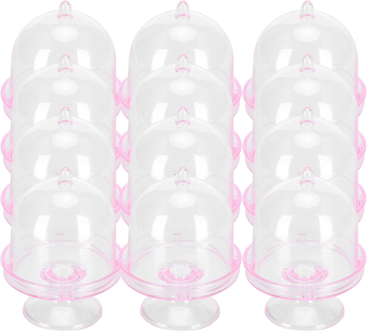 FIYO 12 Set Mini Cake Containers with Lids, Clear Mini