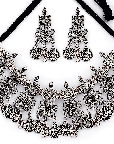 Oxidized Choker Necklace Set