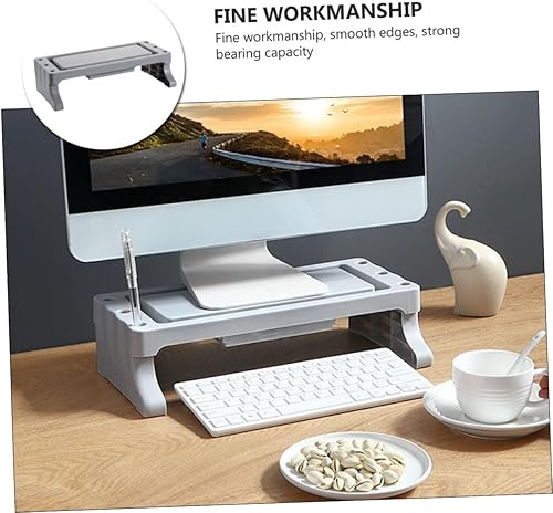 Miniatura 8 de jojofuny Soporte multifuncional para monitor con soporte elevado para portátil, organizador de estante de almacenamiento para escritorio de oficina