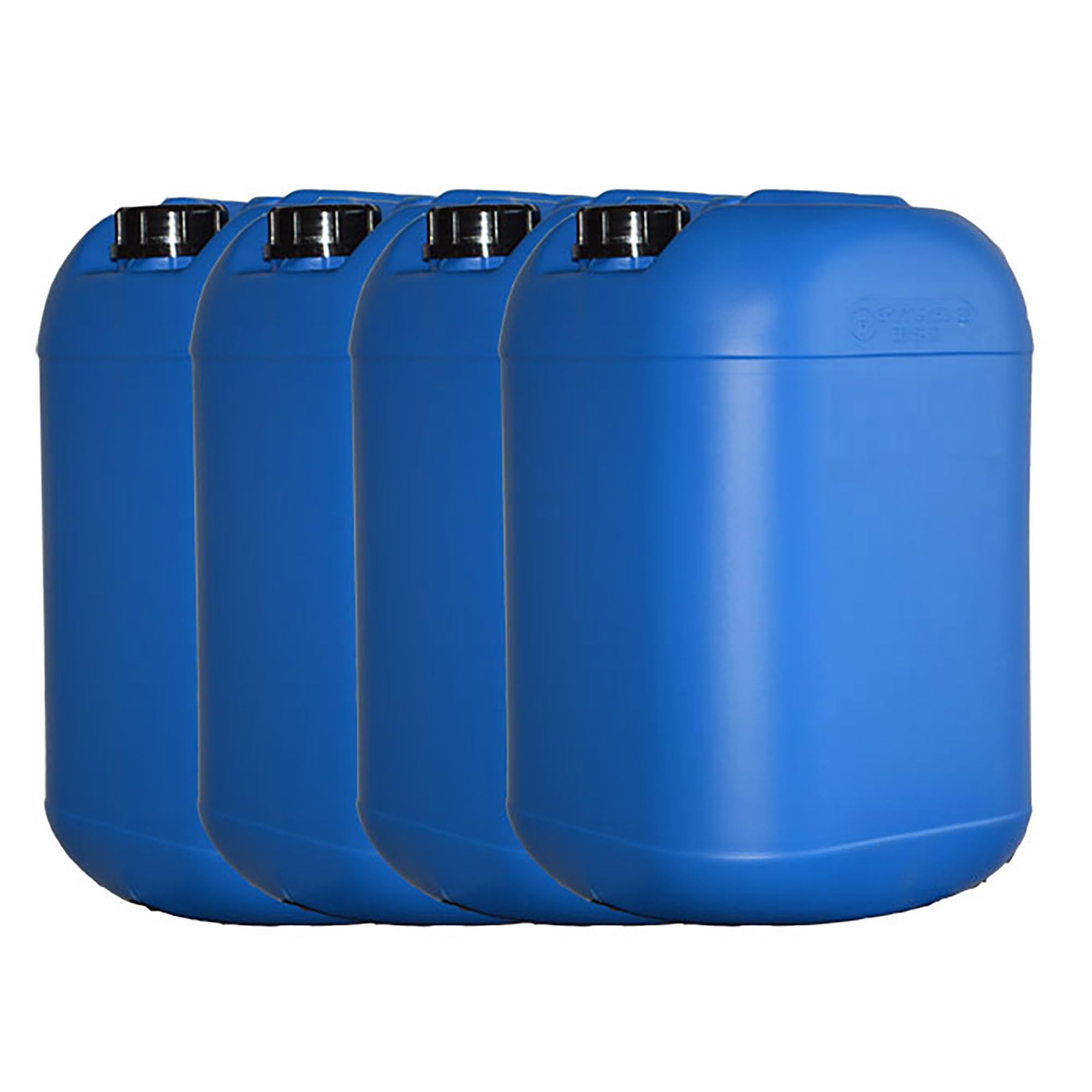 Itp Packaging Blue 4 X 25 Litre Square Round Jerry Can With Tamper Evident Cap Water Storage For Camping And Caravanning
