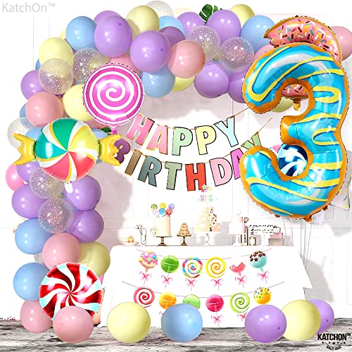Image of KatchOn Donut Number 3 Balloon 40 Inch, donut Birthday Party Decorations | Number 3 Donut Balloon, 3rd Birthday Party Decorations, birthday decorations for women