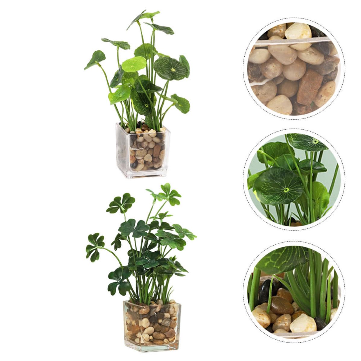 2 Pezzi Piccolo Bonsai Finto in Vaso, Pianta Artificiale Verde