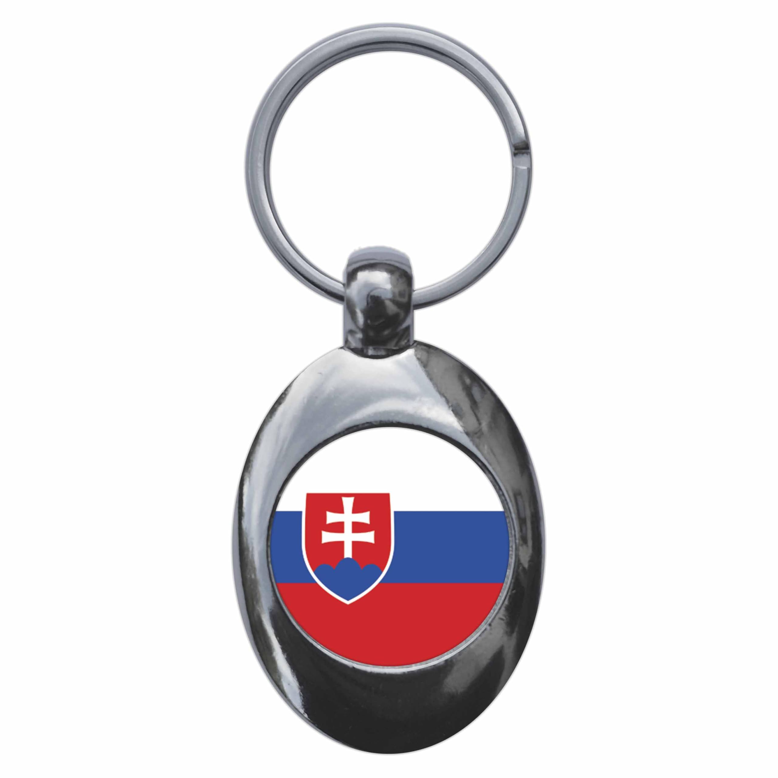 Ozorath Slovakia National Flag Keyring Keychain Key Ring Chain With Trolley Coin