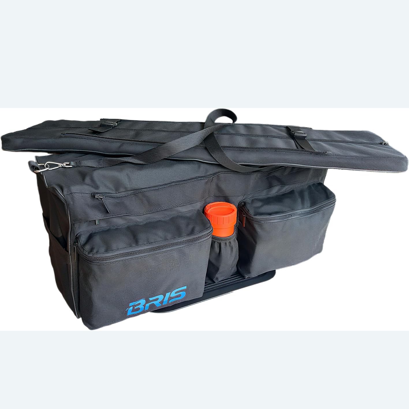 BRIS Inflatable Boat Bench Seat Cushion with Detachable Seat Bag (Black, S)