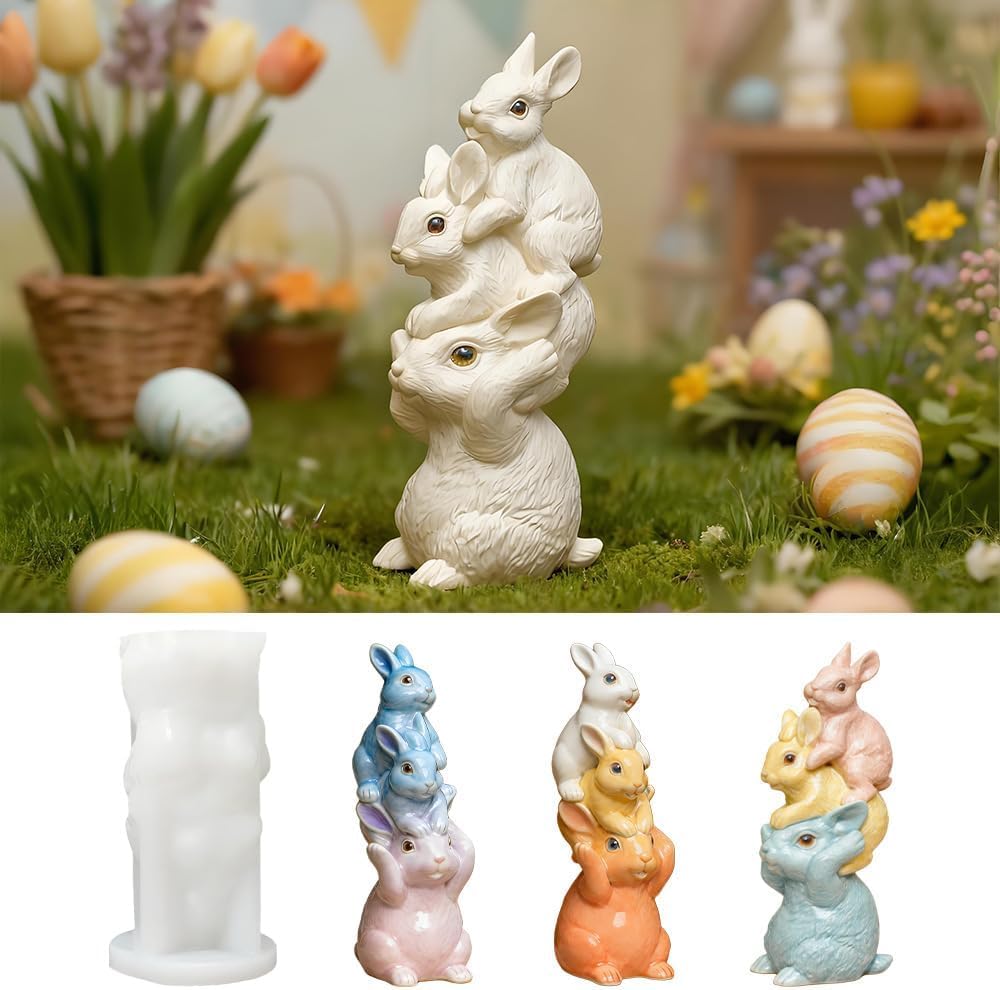 Silikonformen Gießformen Ostern, DIY Hasen Silikonform Ostern, Gießformen Silikon O-stern, Gieß-formen Silikon Frühling, Silikonform Frühling, Gießform F-rühling, für DIY Os-terdeko Handwerk (#2)