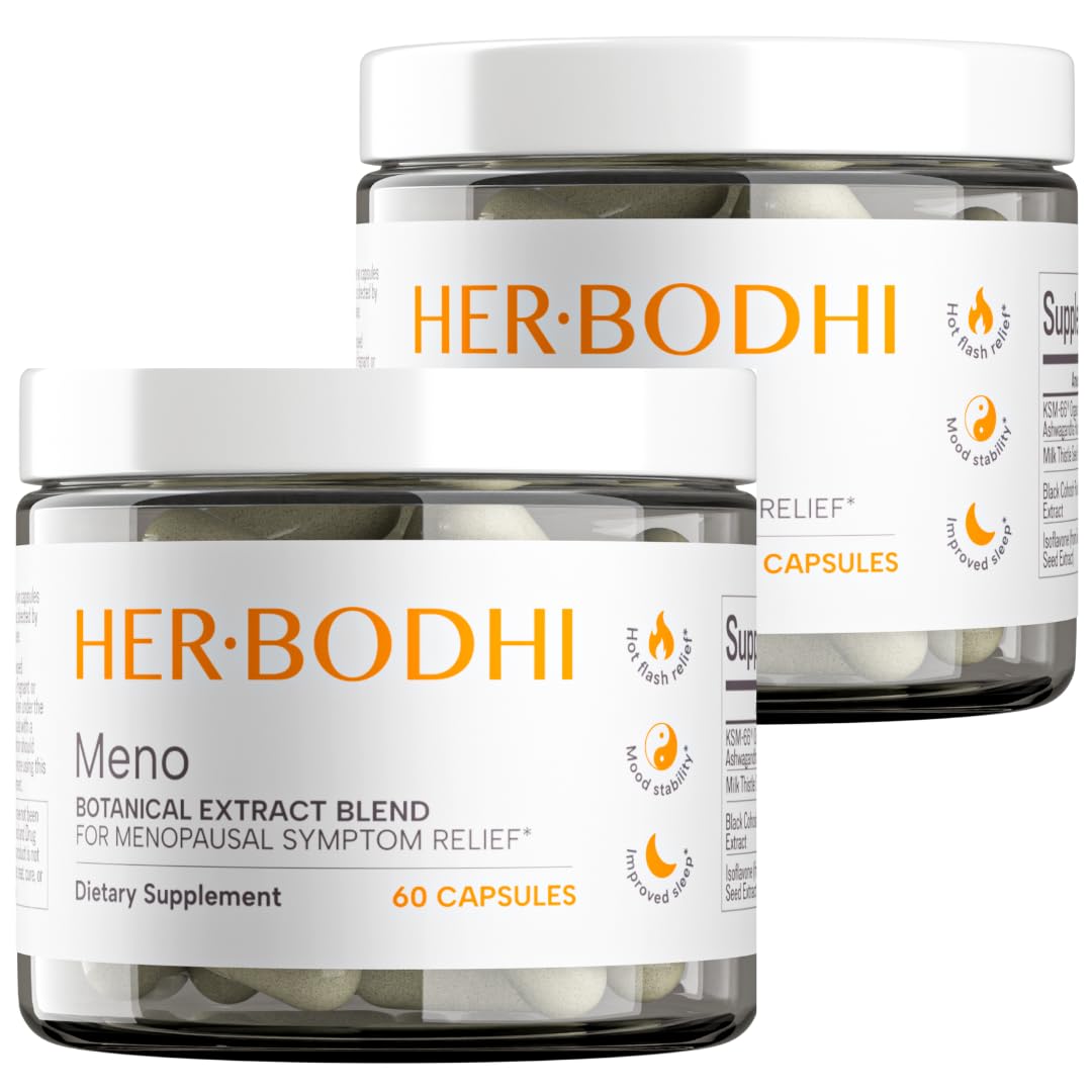 Meno- Menopause Hormonal Balance for Women, Estrogen Soy Isoflavones Menopause Supplement for Women, Ashwagandha, Black Cohosh Hot Flashes Menopause Relief, Night Sweats Relief 120Caps