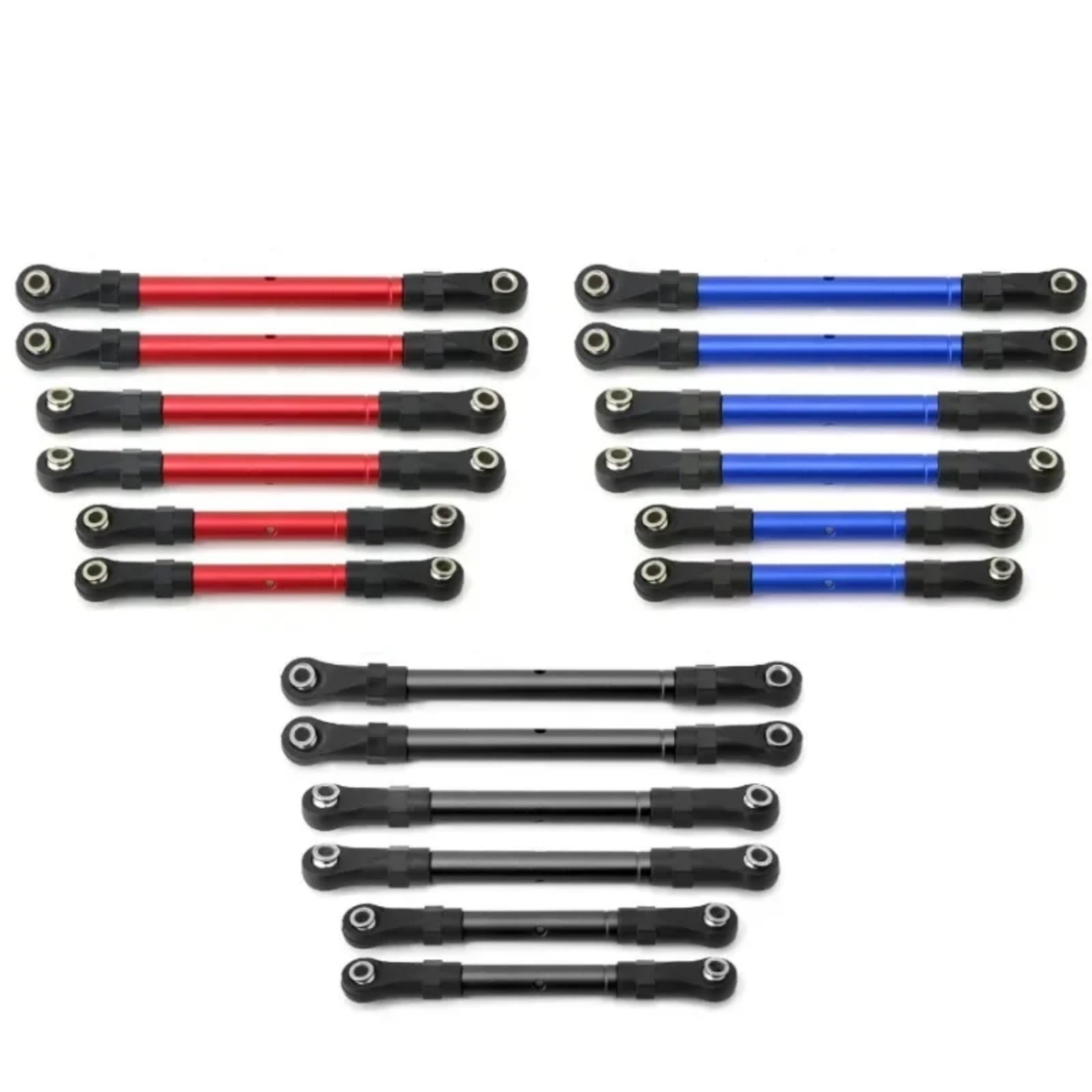 RC Upgrade Accessories for Traxxas for Slash for Hoss for Rustler for Stampede 4x4 1/10 Metal Turnbuckles Pull Rod Link Rod Steering Rod Set RC Car Upgrade Parts(Blue)