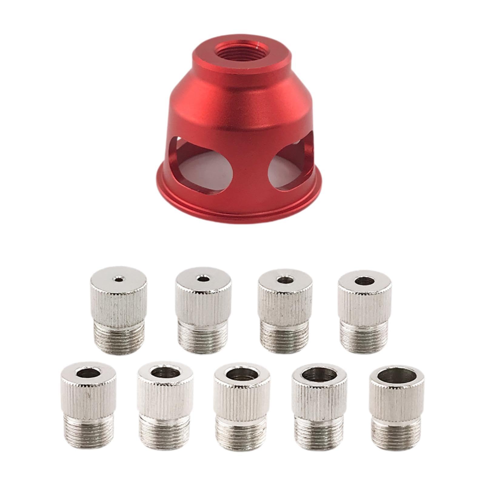 Juego de Guías de Broca Autocentrantes para Perforadora Vertical de 2 a 10 Mm con Casquillos de Broca, Rojo