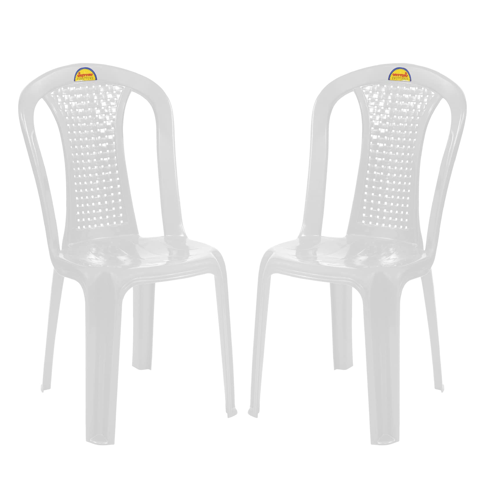 OAKNEST Supreme Dream Armless Stackable monobloc high Glossy Plastic Chair for Indoor & Outdoor Use, Living Room, Garden, Office (Color: Milky White, Set of 2 Piece)-image-12