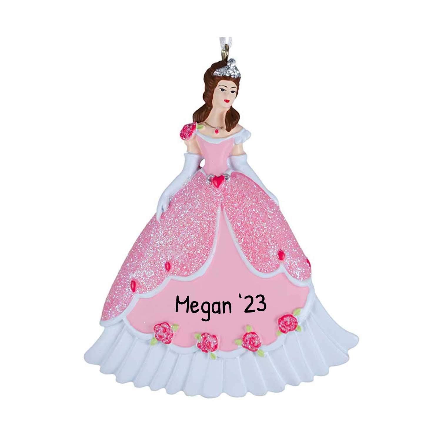3D Princess Ornaments for Kids 2025 - Fairytale Princess Christmas Ornament for Girls Personalized Christmas Ornaments for Kids Pink Glittery Gifts for Girls Toddler Ornament for Xmas Tree Keepsake