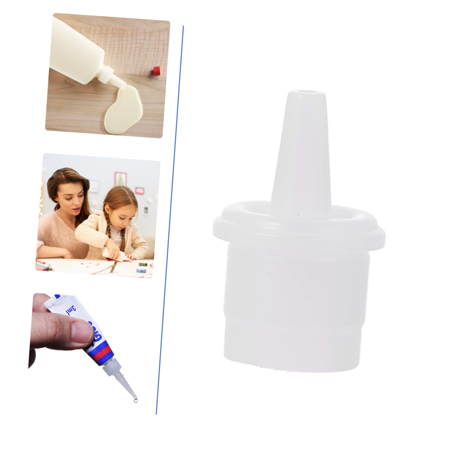 20 Stück Ersatz-Düsenkappen Für Wimpernkleber-Flaschen - ABS Glänzend, Passt Für Pigmente Und Kleber