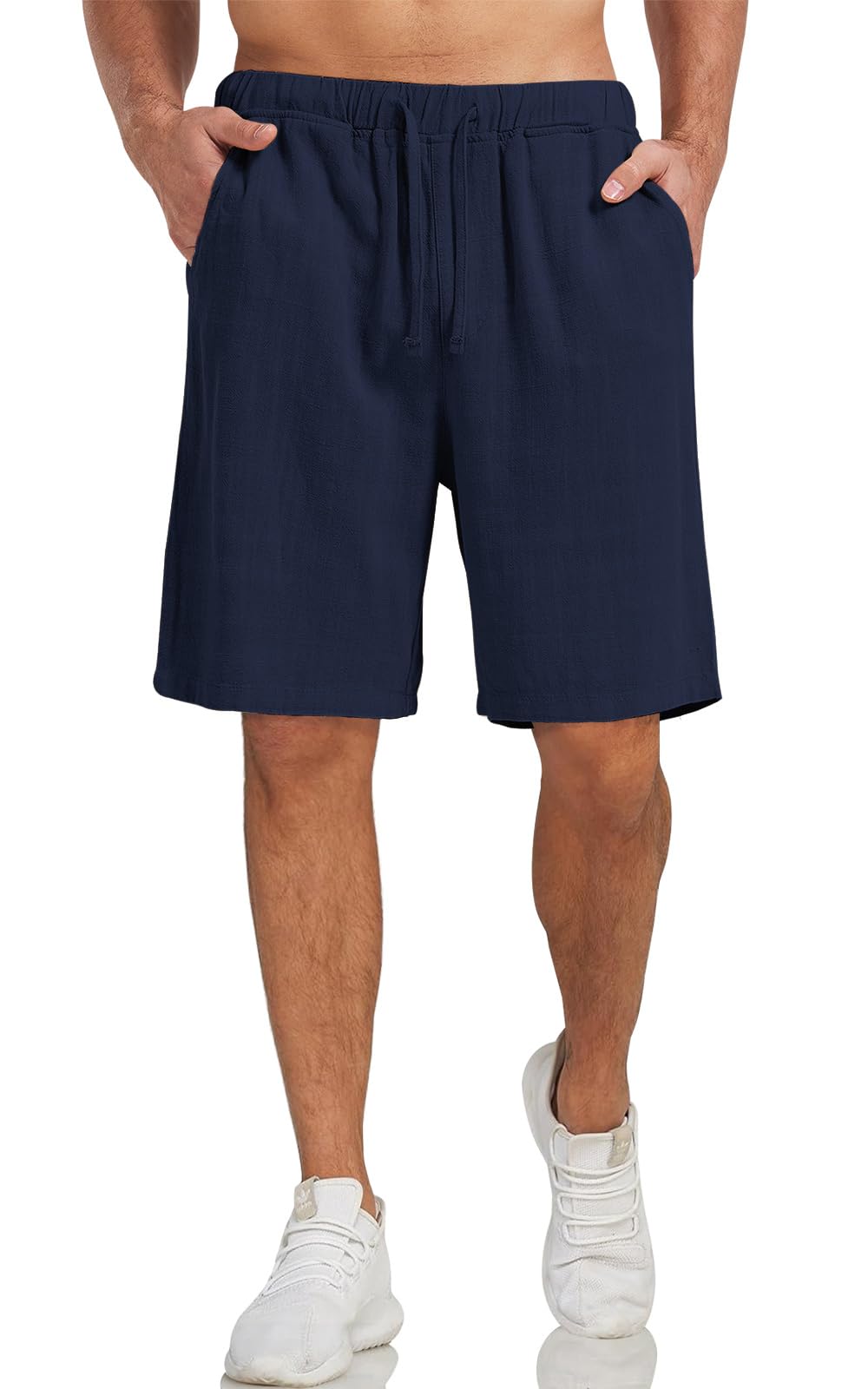 Zetieny Uomo Sportivi Pantaloncini Lino Pantaloncini Estivi Leggero Fitness Workout Shorts Pantaloni Casual da Uomo con Coulisse e Tasche