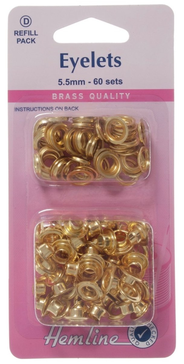 Hemline Gold Eyelets : 5.5Mm,