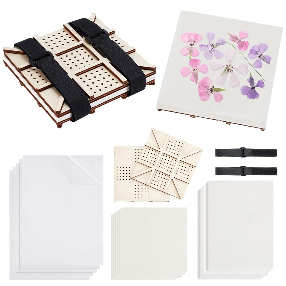 AHANDMAKER Flower Art Press Kit, Including Bloting Paper, PVC Film, Cable Ties