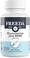 Vista 6 de FREEDA Glucosamina MSM – Suplemento vegano de flexibilidad y movilidad articular – Glucosamina vegetariana sin mariscos – Apoya la función articular