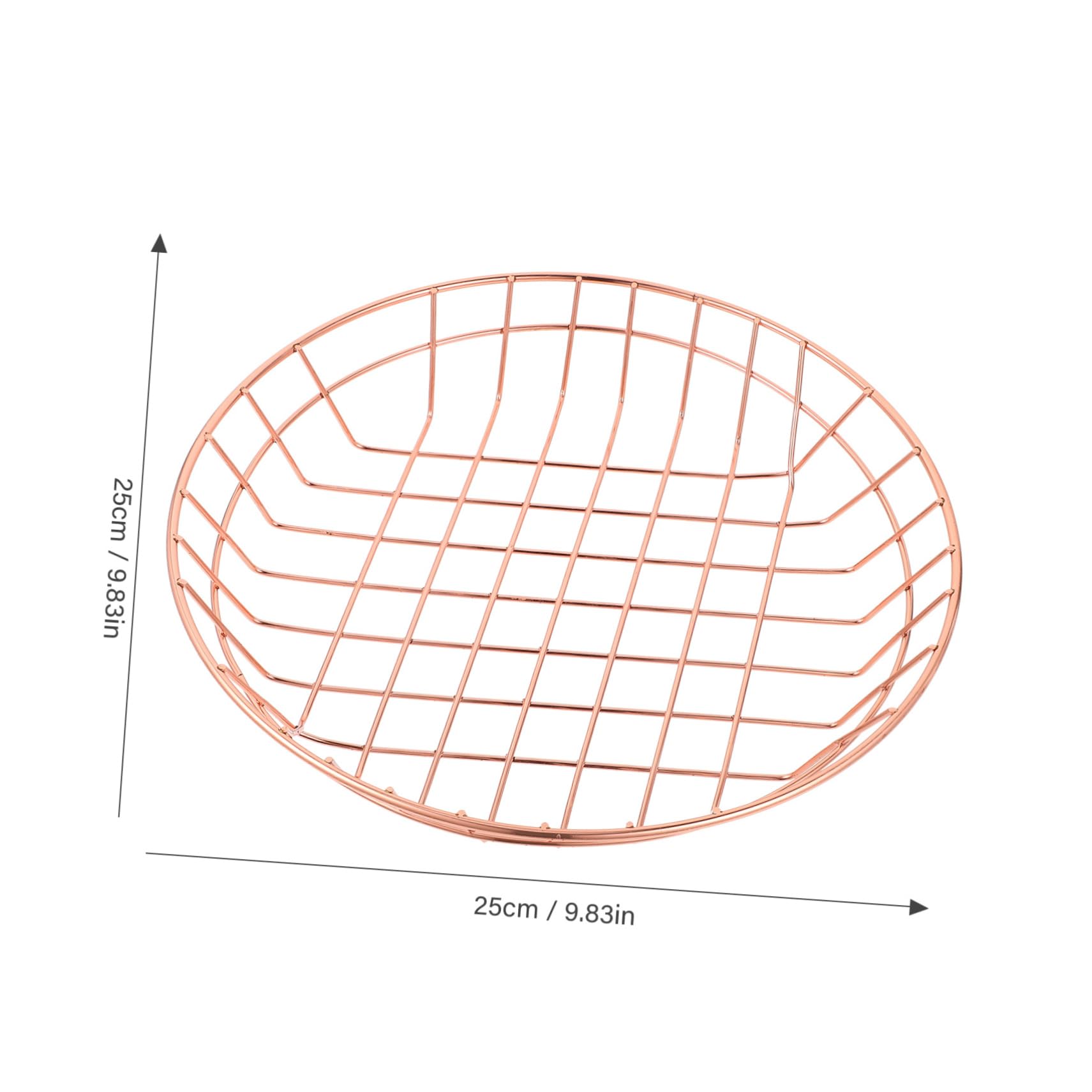 HEALLILY Large Capacity French Fries Storage Basket Sturdy Snack Wire Basket for Fast Food Restaurants Rose Gold 1 Pc