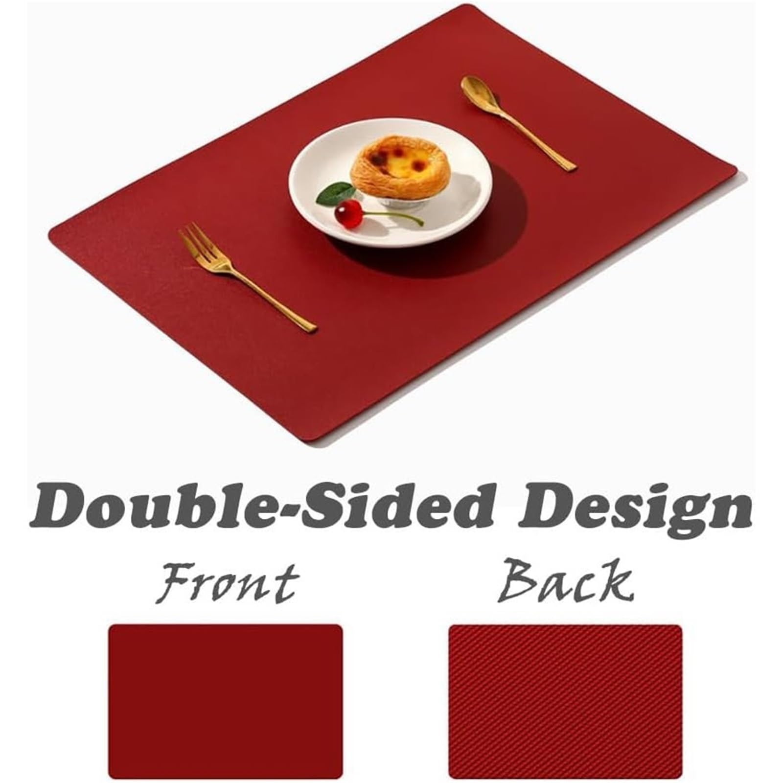 Décoration de Table, Sets de Table, Ensemble de Tapis de Cuisine et de Salle à Manger en Cuir - Résistant à la Chaleur, imperméable, antidérapant et Lavable pour l'extérieur