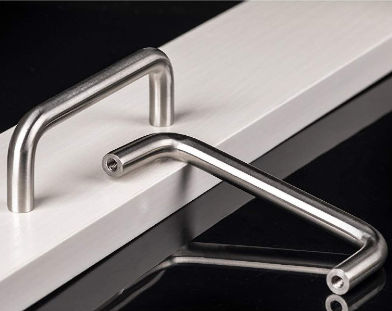 10 Stück Möbelgriffe Edelstahl 304 Schrankgriffe Küchengriffe Schubladengriff für Kleiderschrank Silber Küche Lochabstand (160mm) (Silber 128mm)