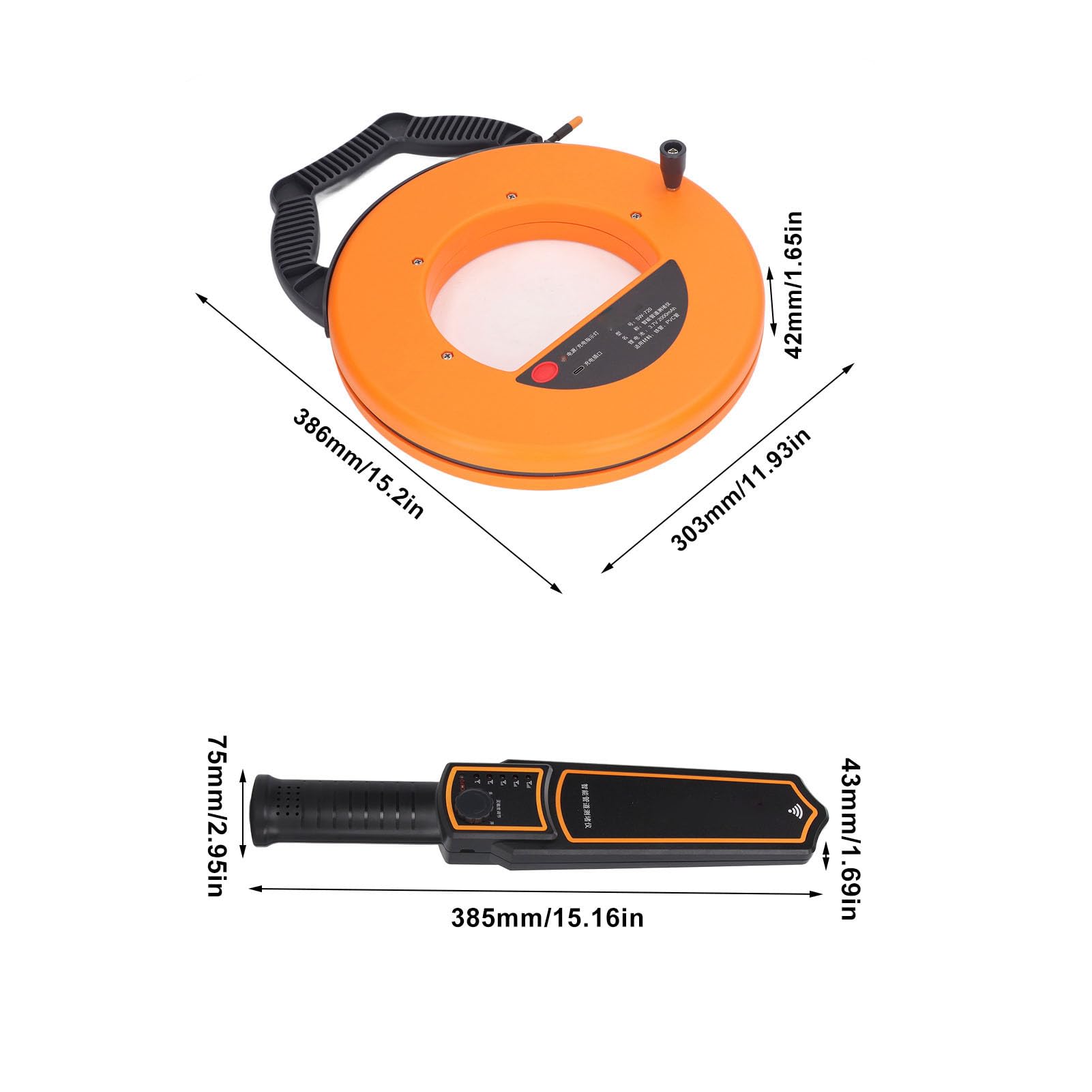 Localizadores de Tuberías, Detector de Bloqueo de Tuberías de Agua para PVC, Plástico, Metal, Rango de 20 M, Escáner de Pared, Herramientas de Plomería