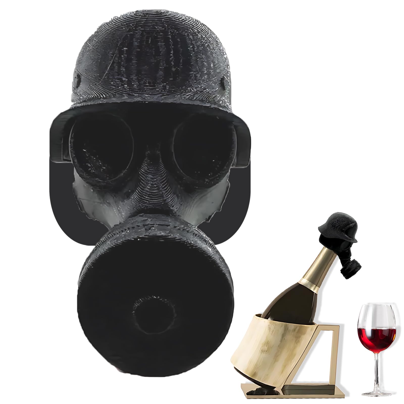 Soldaten-Helm Bierflaschenverschluss – Wiederverwendbar, Aus PLA, 6,5x5x4,5 Cm, Schwarz