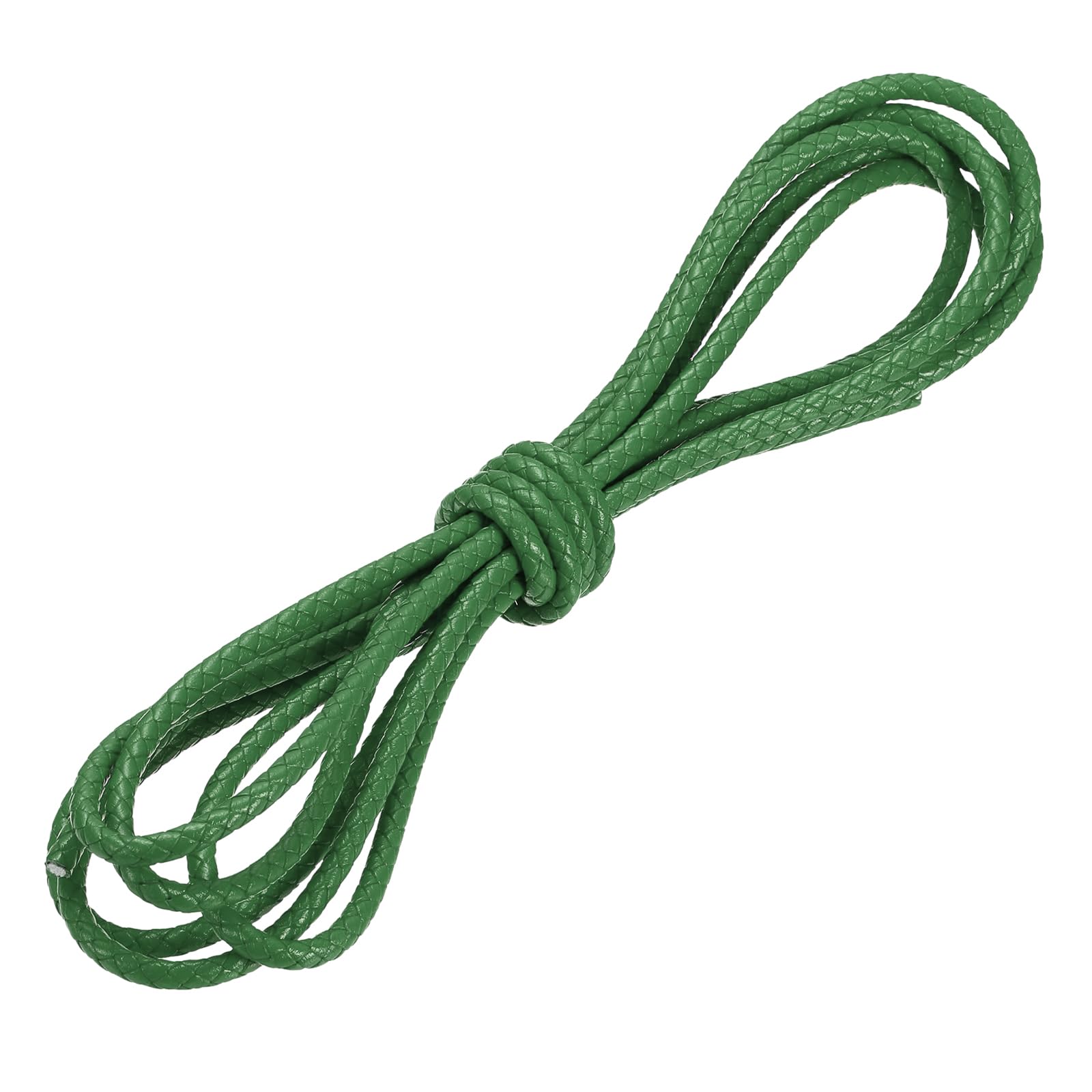 Corde de collier tressée vert foncé en cuir 5mm pour bijoux bohèmes faits main