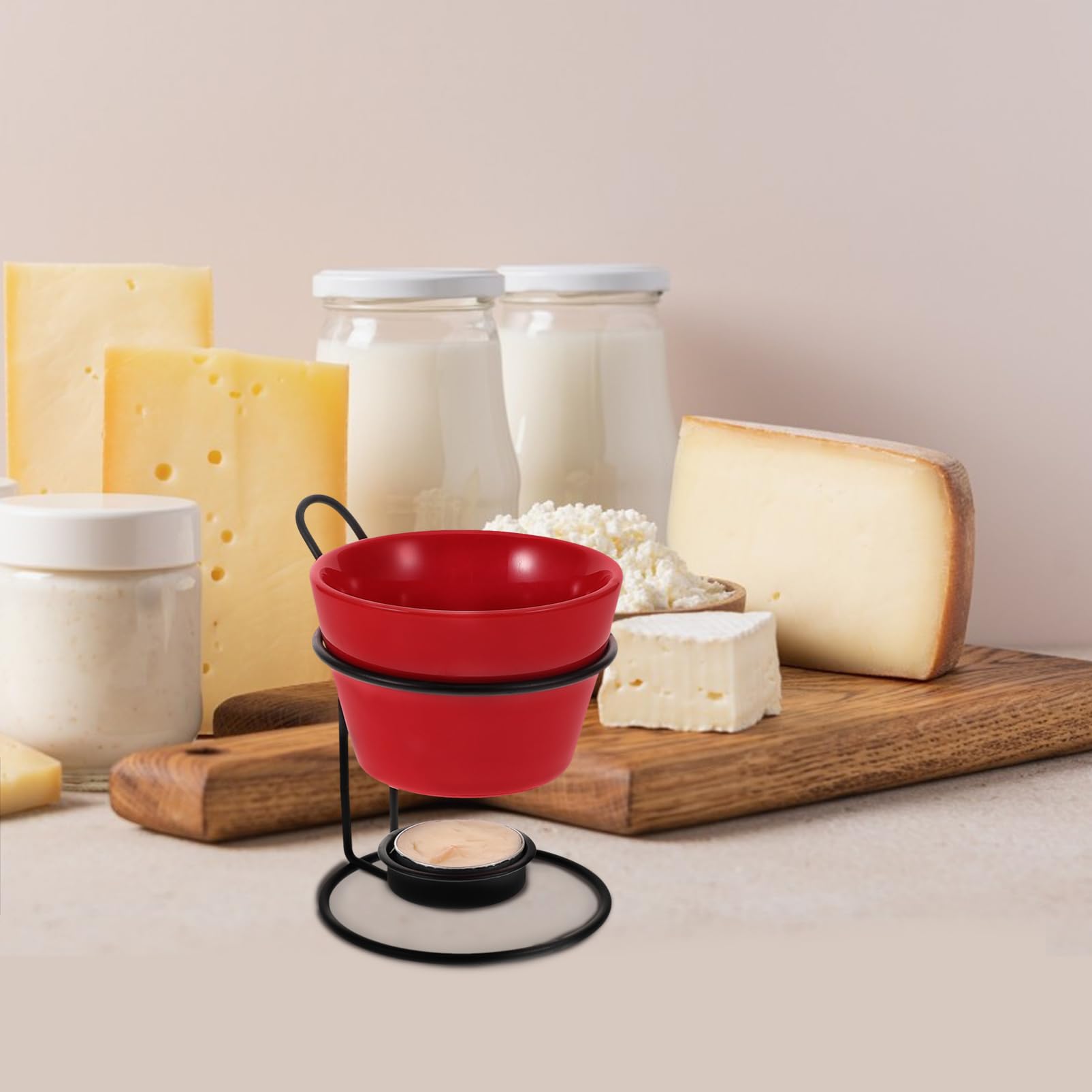 MAGICLULU 2sets Pentole in Ceramica per Sciogliere Formaggio Accessori per Fonduta di Formaggio Scaldavivande in Ceramica Pentole per Sciogliere Cioccolato per Gelato Portatili e Pratici