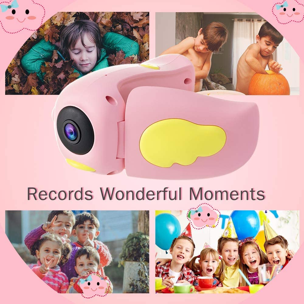 CADDLE & TOES Kids Camera for Girls/Boys, Kids Digital Camera Toy 20MP 1080P HD Digital Video Camera for Toddler, Christmas Birthday Gift for 3-10 Years Old Children (32GB, Pink) - Image 5 thumbnail