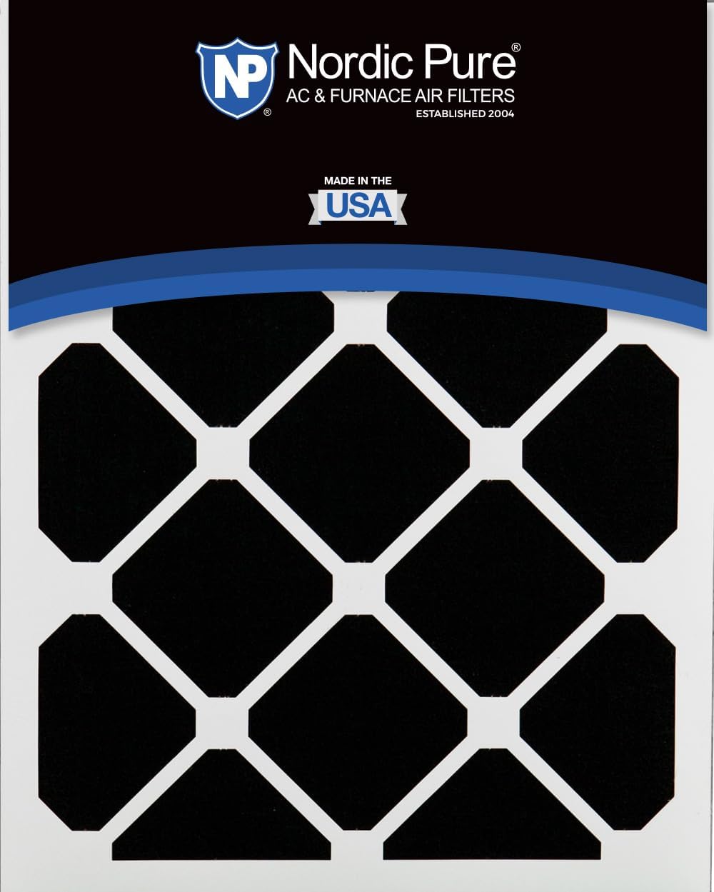 Nordic Pure 16x20x5 (Actual Size: 15 7/8 x 19 5/8 x 4 3/8) Honeywell Replacement Air Filters Merv 13 Plus Carbon 2 Pack