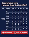 Tapis de sol tout-temps pour Hyundai Kona 2018-2023- Custom Fit Liners de voiture en caoutchouc noir, Accessoires de véhicule étanches pour l'avant & Protection de l'intérieur arrière et lourd