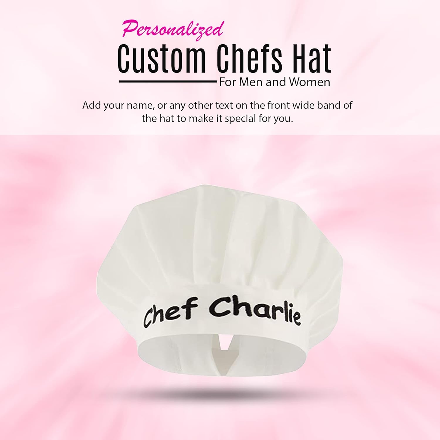 Miniatura 2 de Sombreros de chef personalizados para hombres y mujeres sombrero de chef personalizado con nombre bordado sombrero de cocina ajustable para adultos