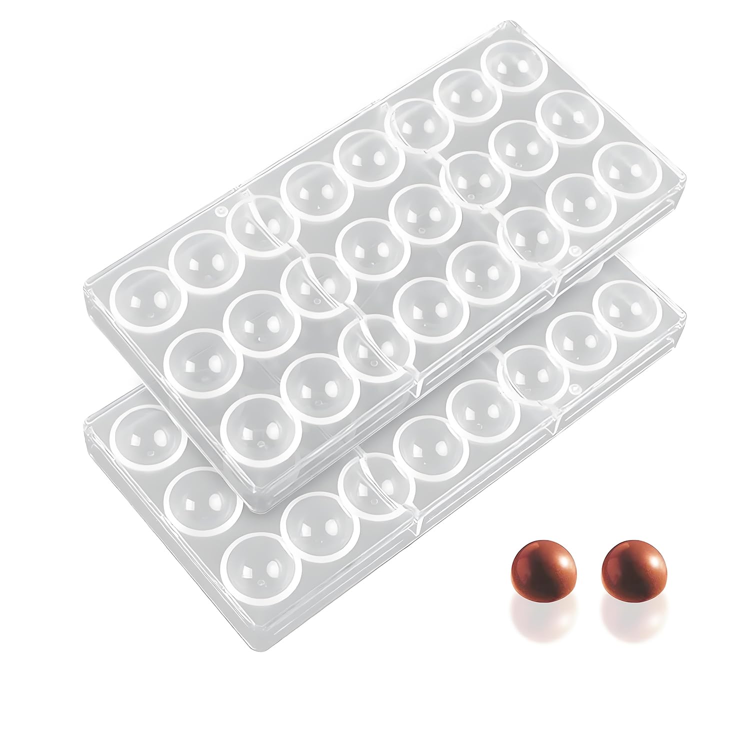 Juego de 2 Moldes de Policarbonato para Bombones, Molde de Chocolate Transparente para Repostería