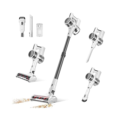 Cordless Vacuums, 80,000PRM Powerful Motor Vacuum Cleaner and 2200mAH Rechargeable Battery up to 35 Mins Worktime, 2 Adjustable Modes, Detachable Parts, Wireless Stick Vacuum (Night White)
