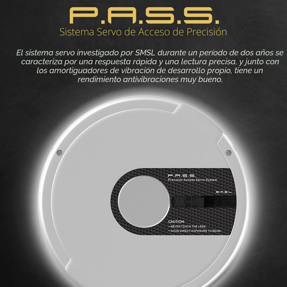 S.M.S.L PL200 Reproductor de CD MQA-CD Hifi AK4499EX Chip Reproductor Bluetooth Amplificador de auriculares Dac, con control remoto (plata)