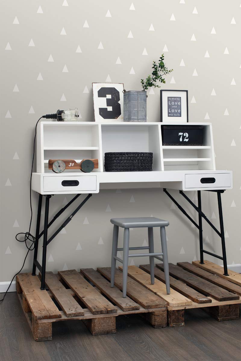 ESTAhome Tapeta trójkąty graficzne jasnoszarym 53 cm x 10.05 m