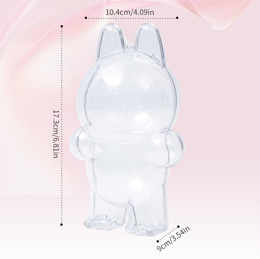 Schutzhülle Für Labubu Figuren - Klare Display Box Mit Schlüsselanhänger